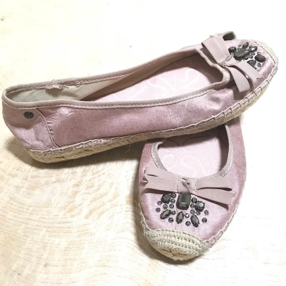 Vera Wang Espadrilles Pink Rhinestone Size 7.5